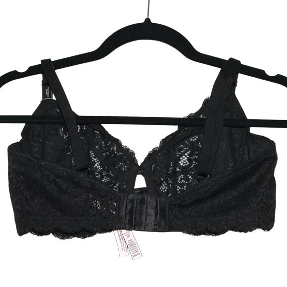 VS Unlined Smooth Picot Trim Demi Bra Black NWT - Picture 5 of 6